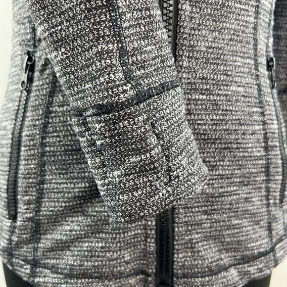 LULULEMON Define Jacket Heathered Gray White Full Zip High Neck Activewear Sz 6 - Picture 4 of 11
